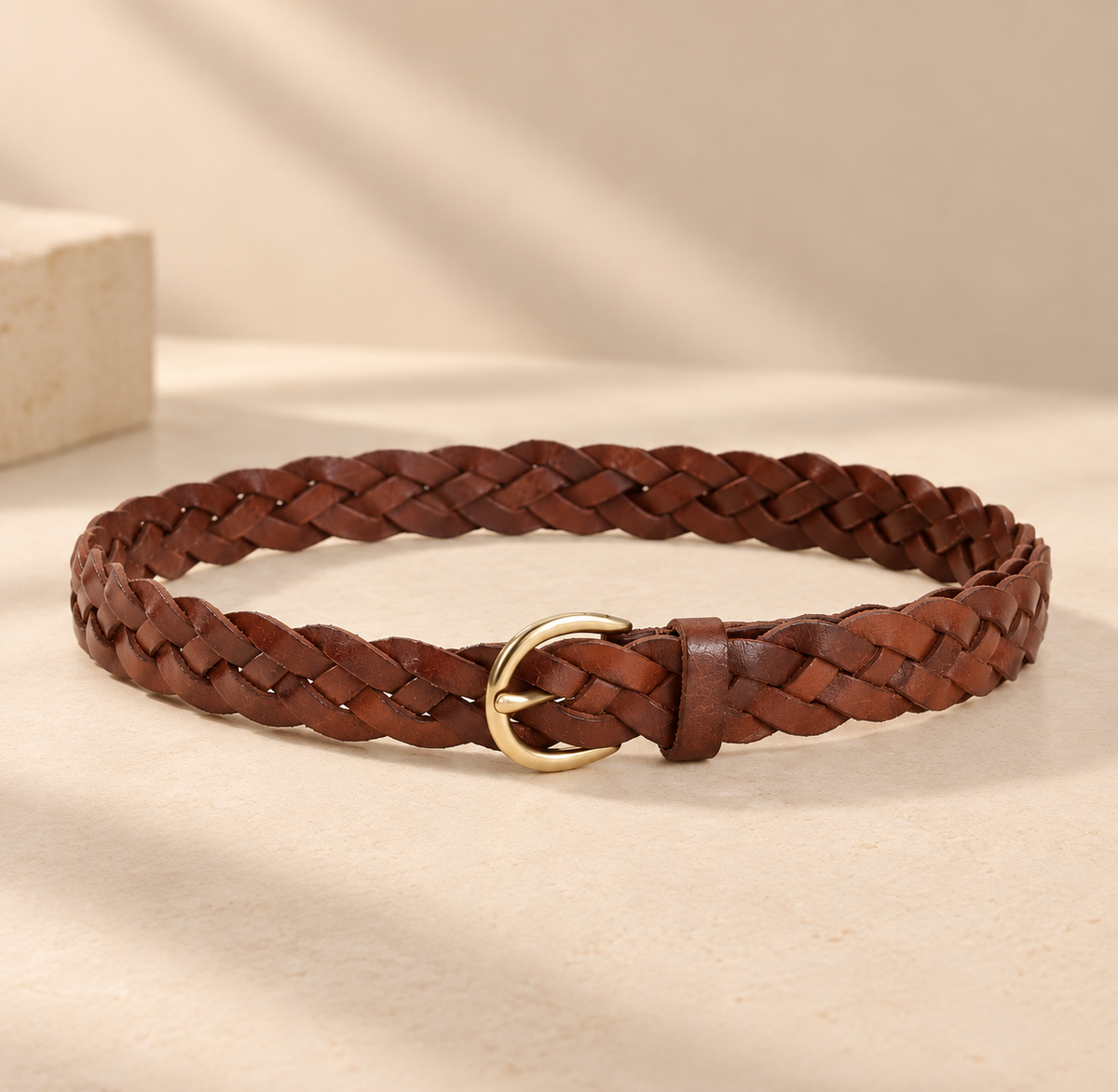 Cowhide Braided Leather Belt