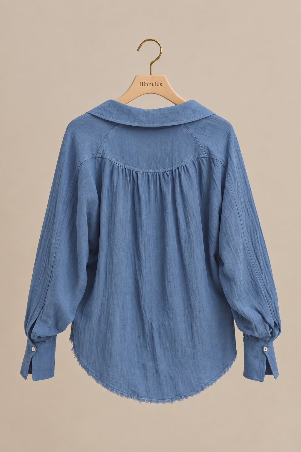 The Raw Hem Rayon Button-Down Shirt