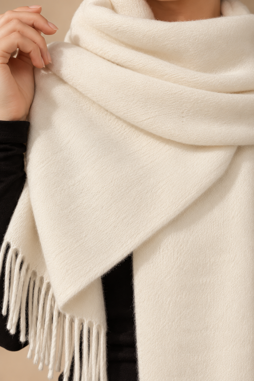 Solid Weave Brushed Alpaca Scarf