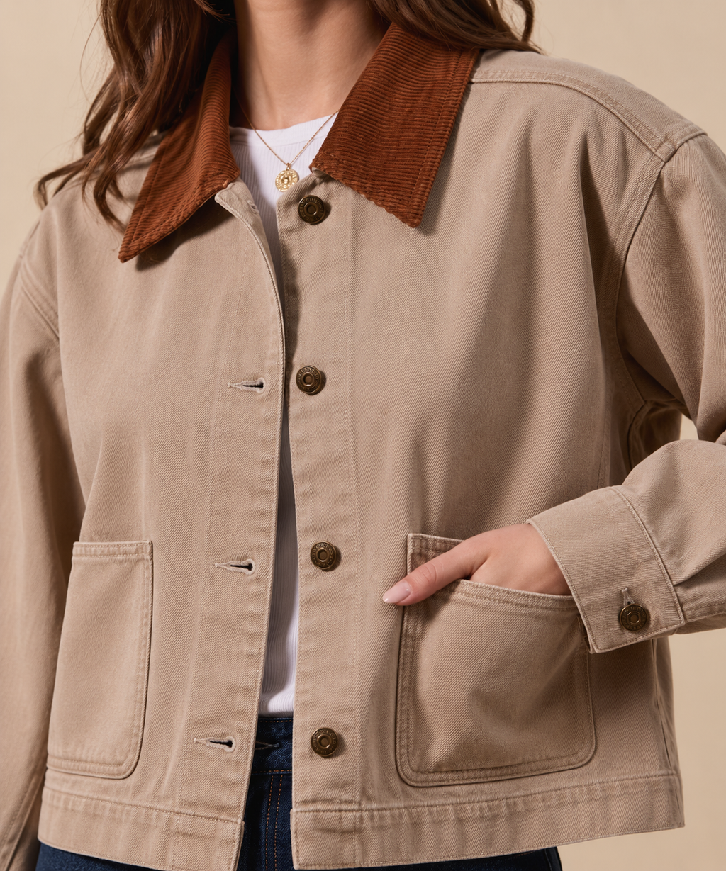 The Cropped Cotton Twill Jacket