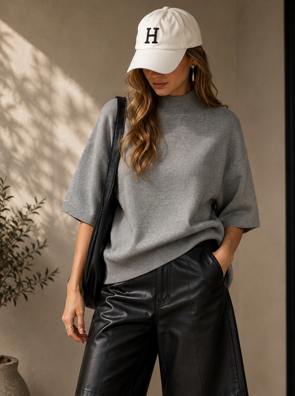 The Noelle Knit Top | Modern Mock Neck