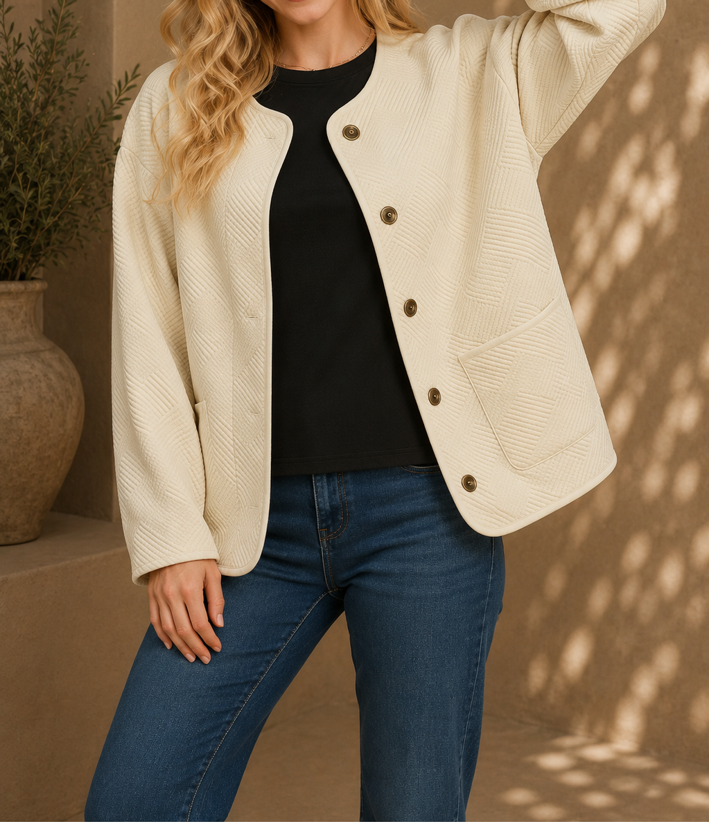 The Genevieve Jacquard Jacket | Timeless Textured Elegance