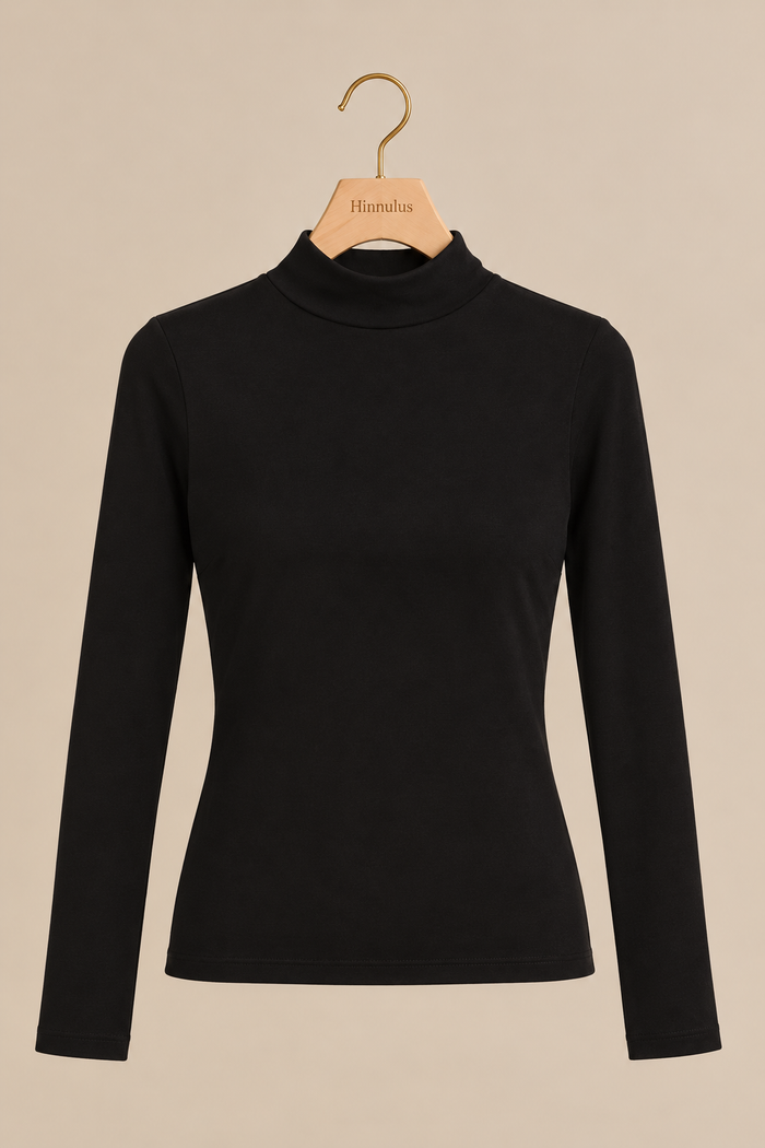 The Ruched Lyocell Mock Neck Top