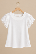 BiBi Scallop Edged Lace Trim Top