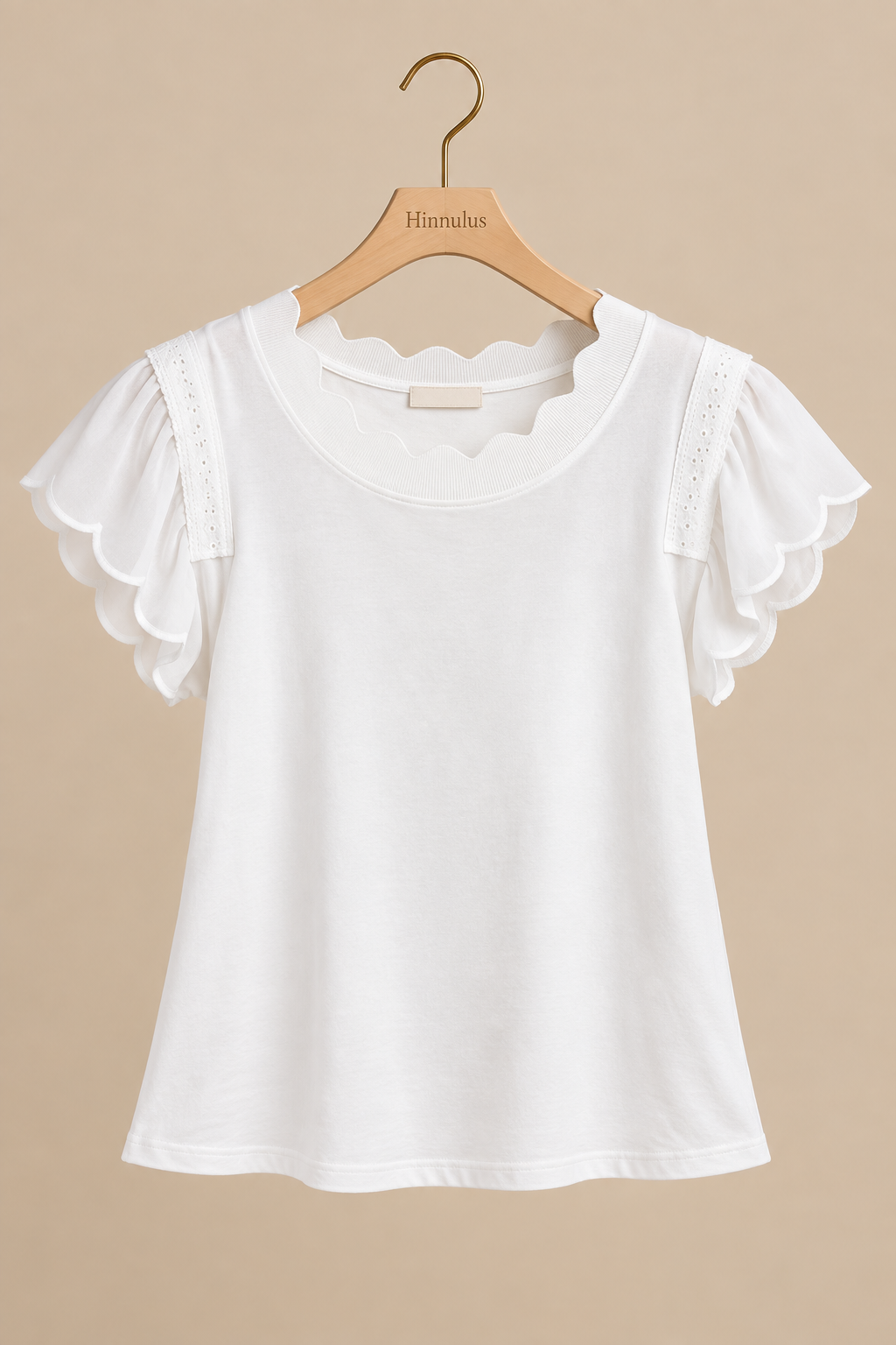 BiBi Scallop Edged Lace Trim Top