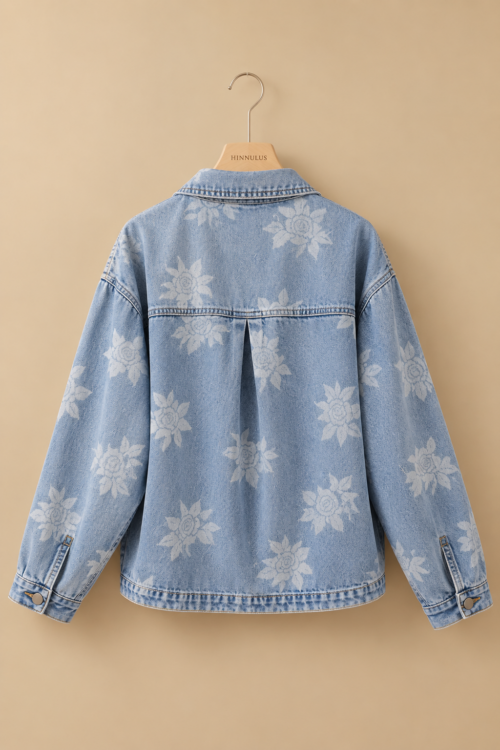 BiBi Printed Washed Denim Jacket With Pocket