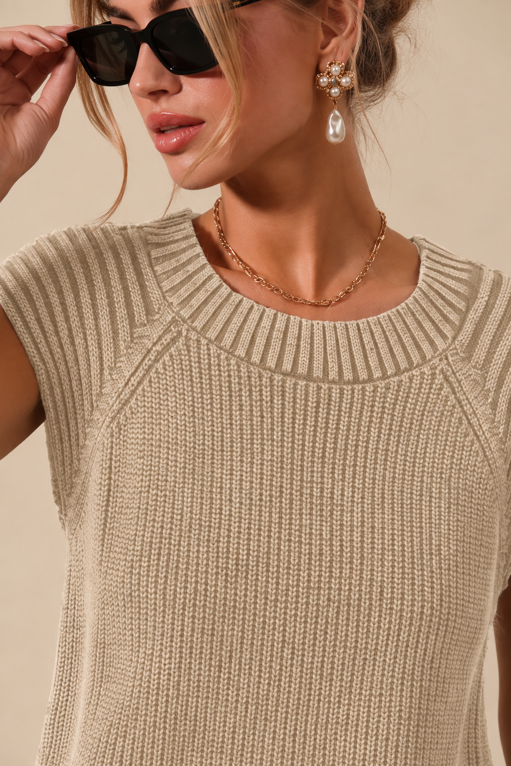 The Margot Sweater Vest | Mineral Cotton Knit