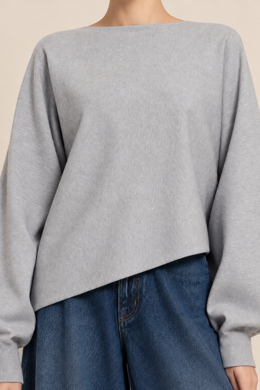 Zenana Asymmetric Hem Long Sleeve Sweater