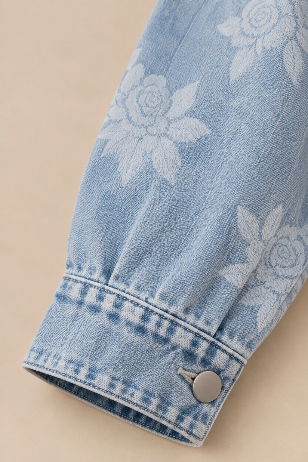 BiBi Printed Washed Denim Jacket With Pocket