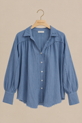 The Raw Hem Rayon Button-Down Shirt