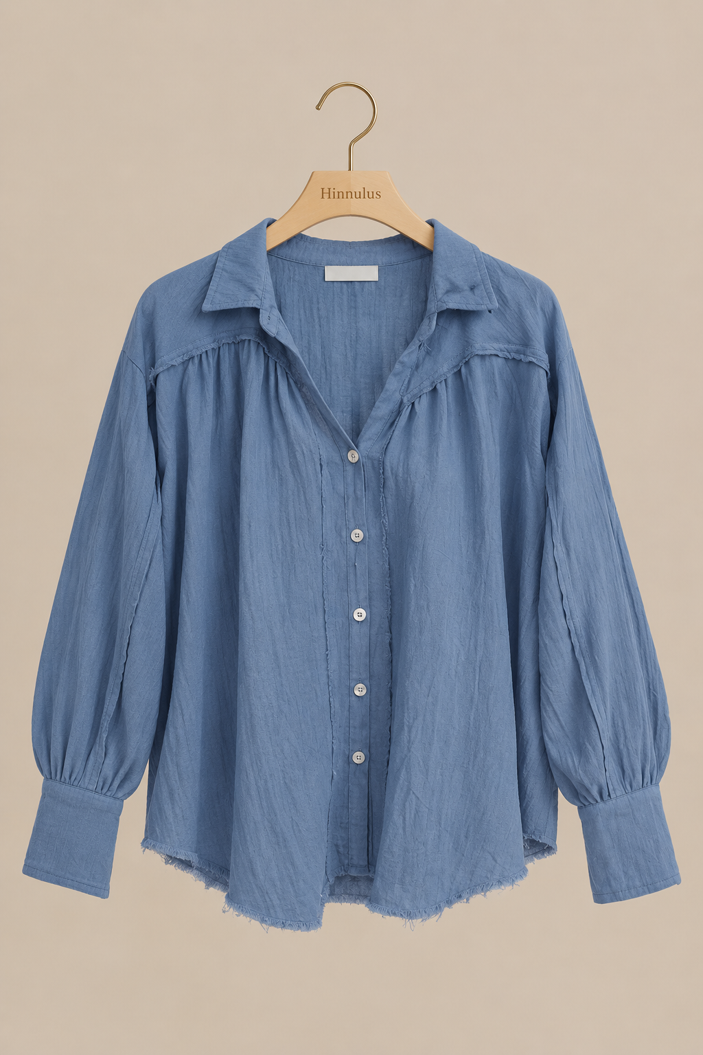 The Raw Hem Rayon Button-Down Shirt