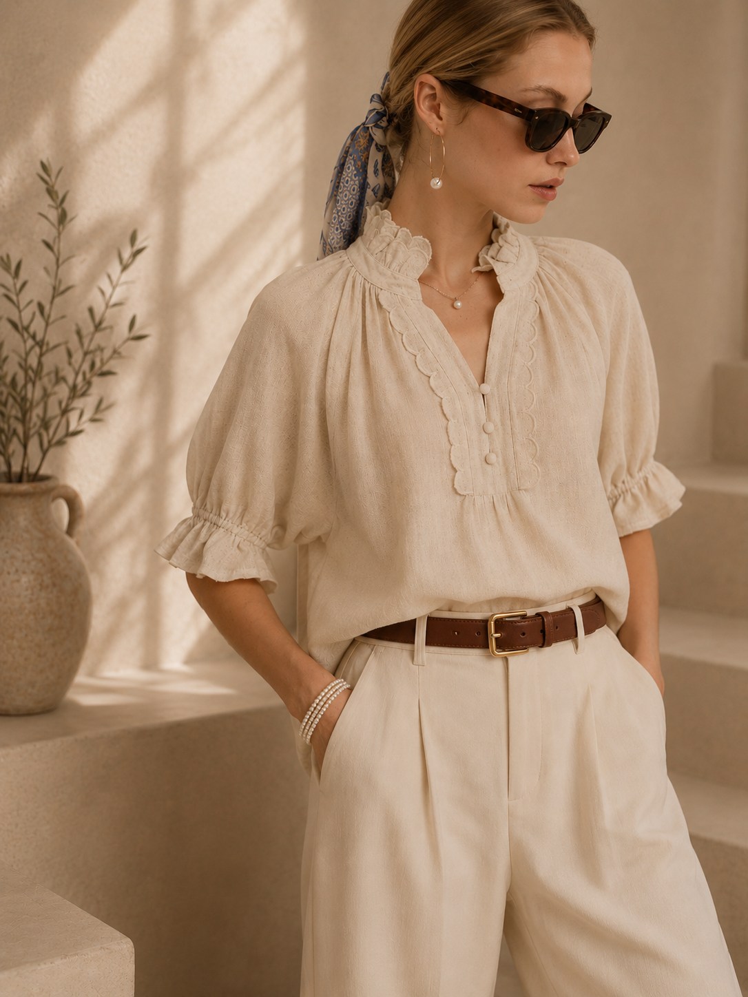 The Florence Linen Blouse