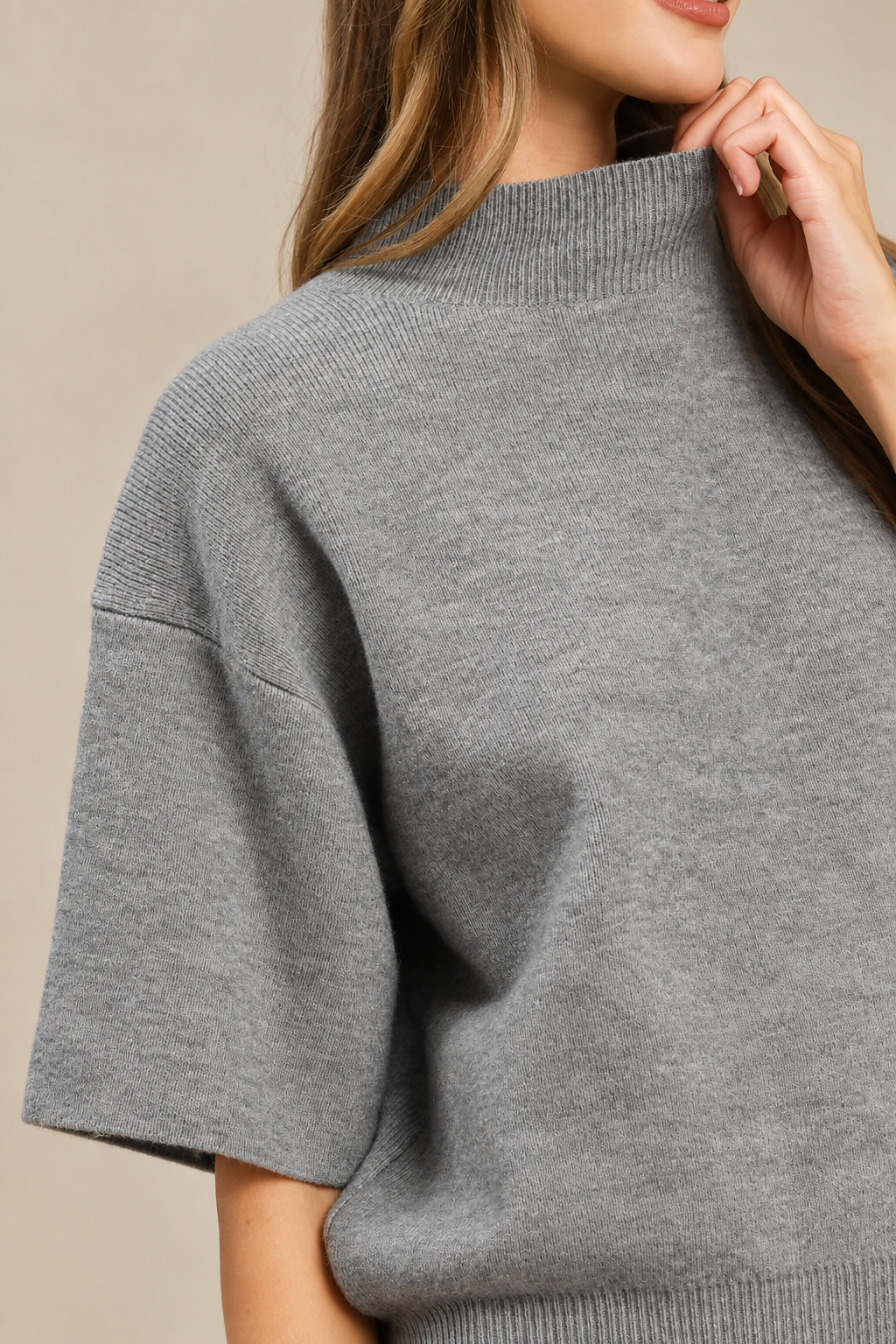 The Noelle Knit Top | Modern Mock Neck
