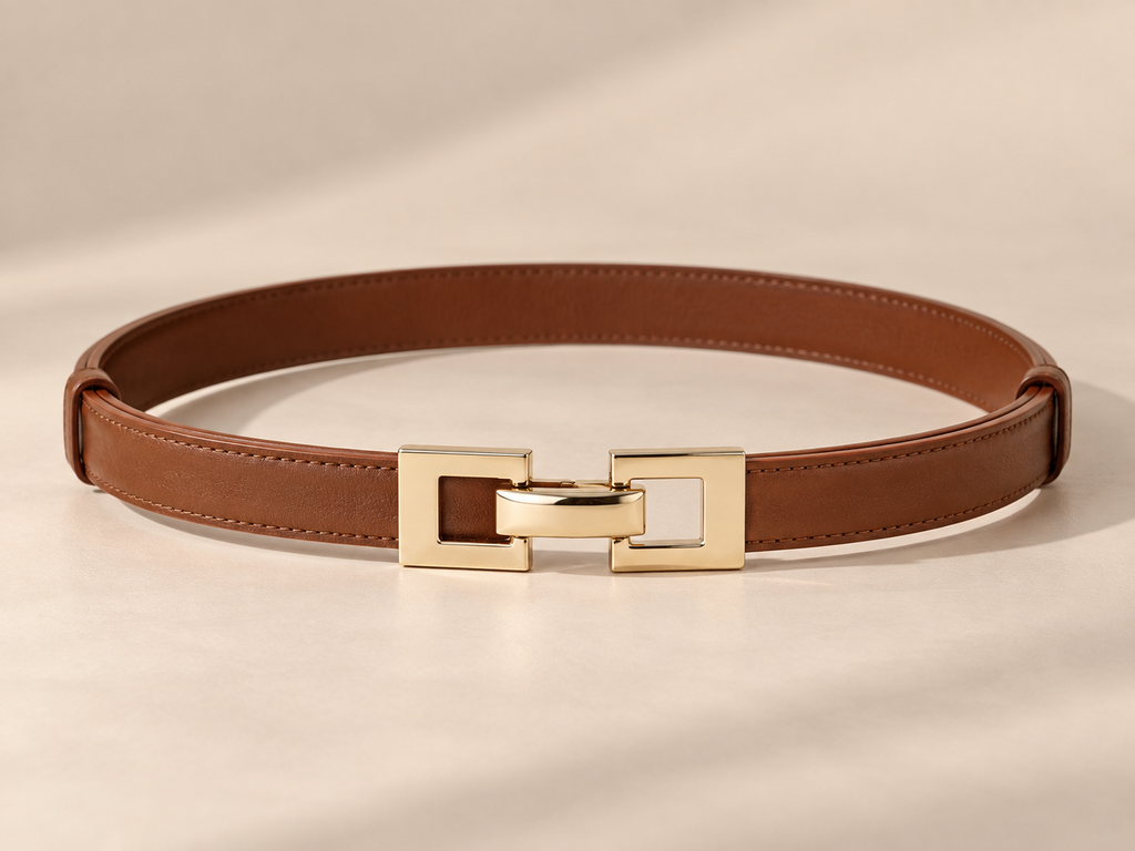Skinny Belt with Golden Buckle