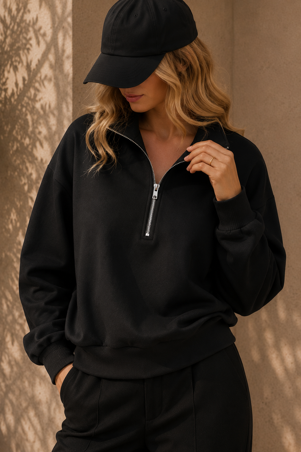 The Sienna Sweatshirt | Modern Half-Zip Essential