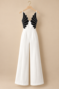The Elise Contrast Wide-Leg Jumpsuit