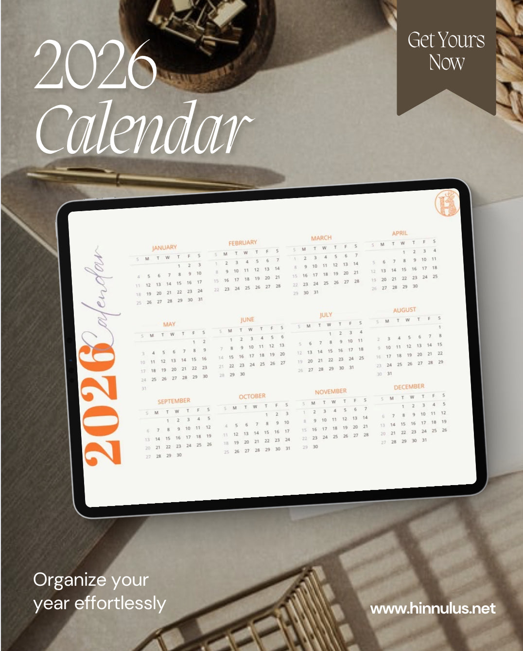 2026 Digital Planner – Elegant & Organized Year Ahead - Hinnulus