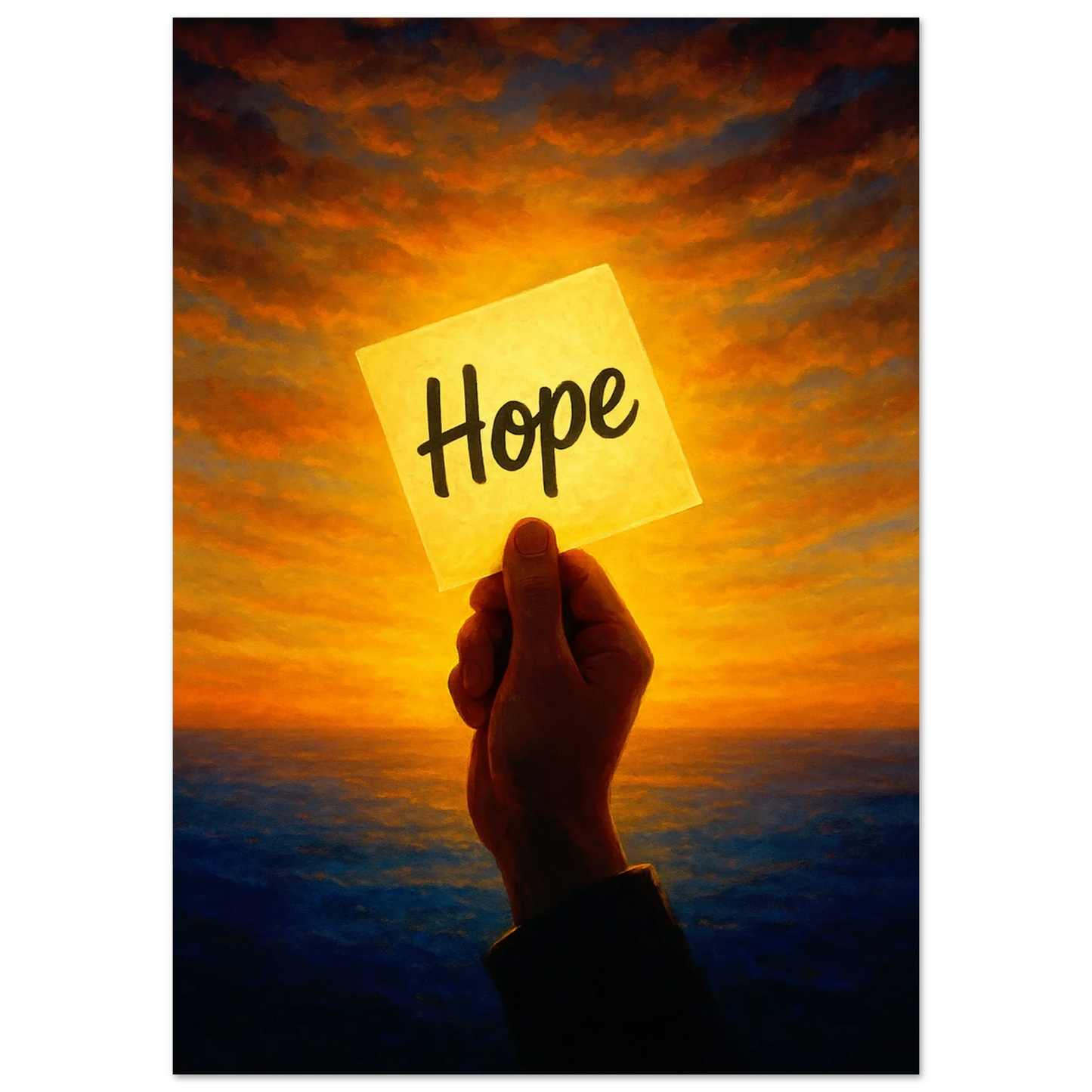 Hope Wall Art Poster – Sunshine Design on Premium Matte Paper - Hinnulus