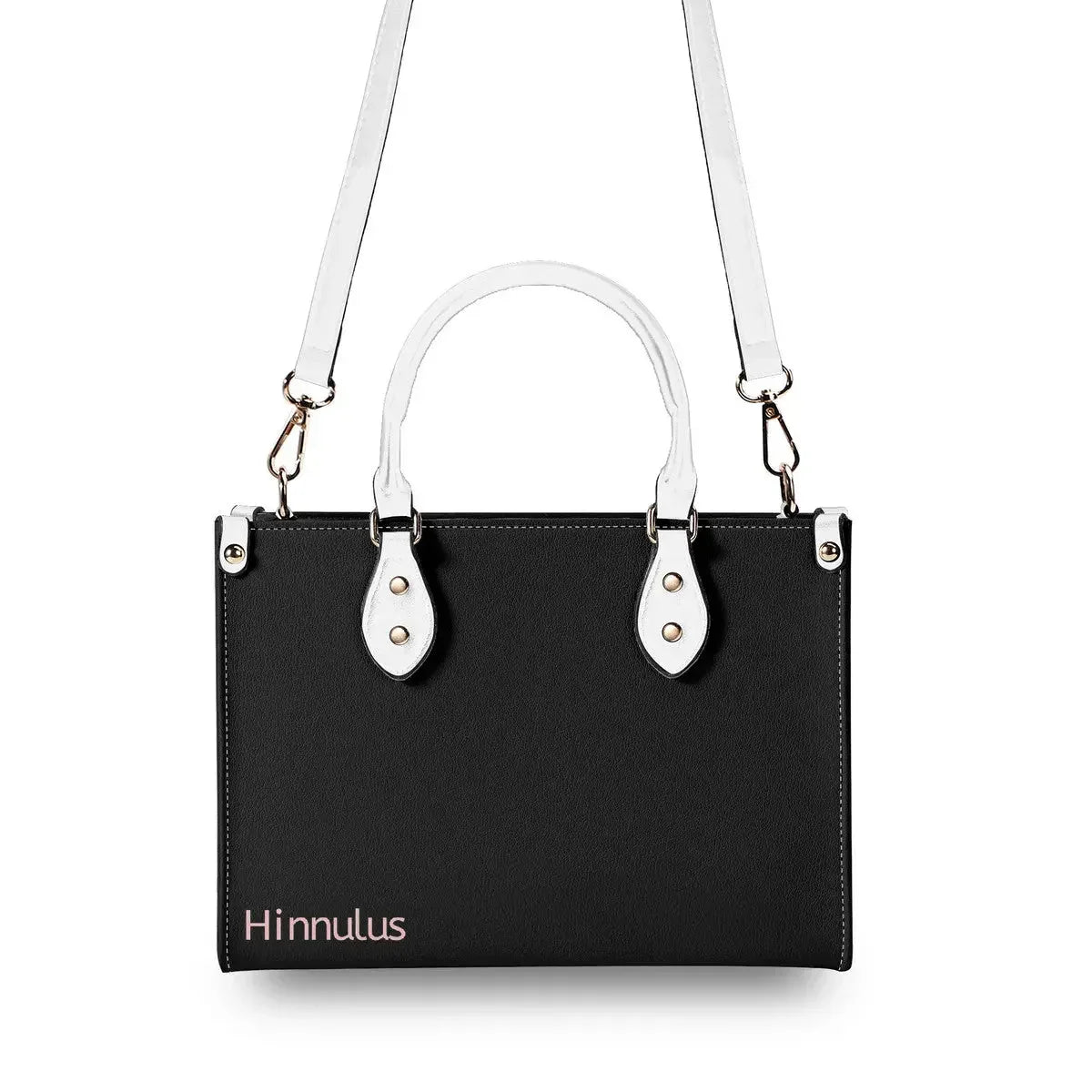 Black Handbag with Brand Name | Medium Size – Stylish Women’s Purse - Hinnulus