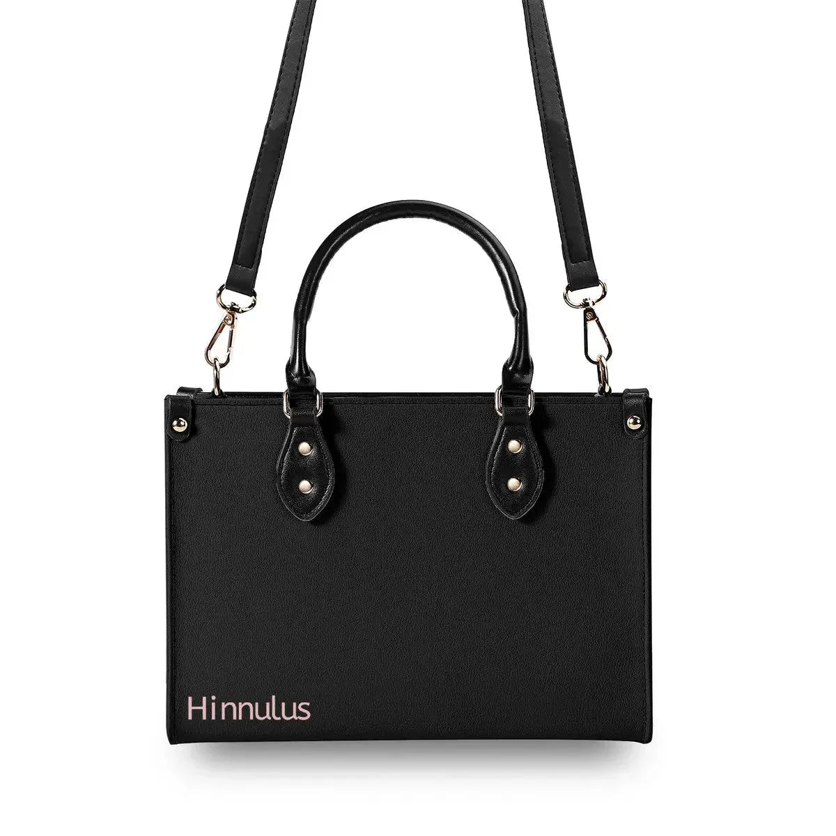 Black Handbag with Brand Name | Medium Size – Stylish Women’s Purse - Hinnulus