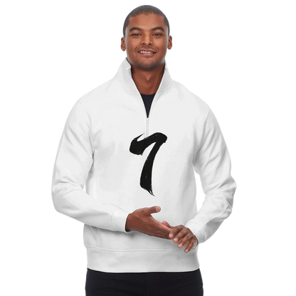 White Fleece Quarter-Zip Sweatshirt - Threadfast Ultimate - Hinnulus