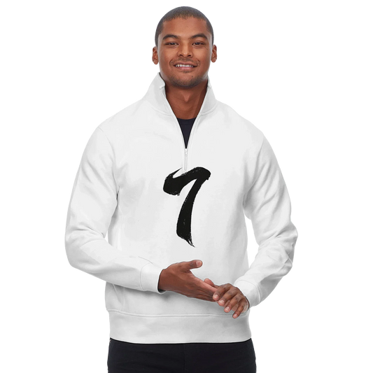 White Fleece Quarter-Zip Sweatshirt - Threadfast Ultimate - Hinnulus