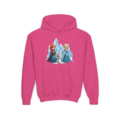 Frozen Princesses Youth Hoodie - Cozy, Fun Sweatshirt for Kids, Perfect Gift for Birthdays, Christmas, and Disney Fans, Warm Winter Wear - Hinnulus