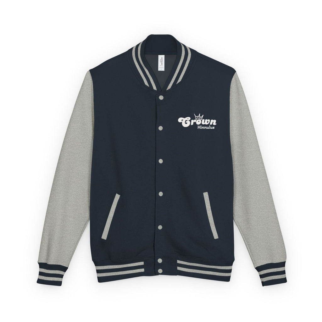 Letterman Jacket — Minimal Floral Patch Varsity Jacket - Hinnulus