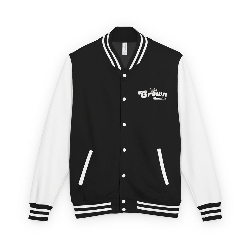 Letterman Jacket — Minimal Floral Patch Varsity Jacket - Hinnulus