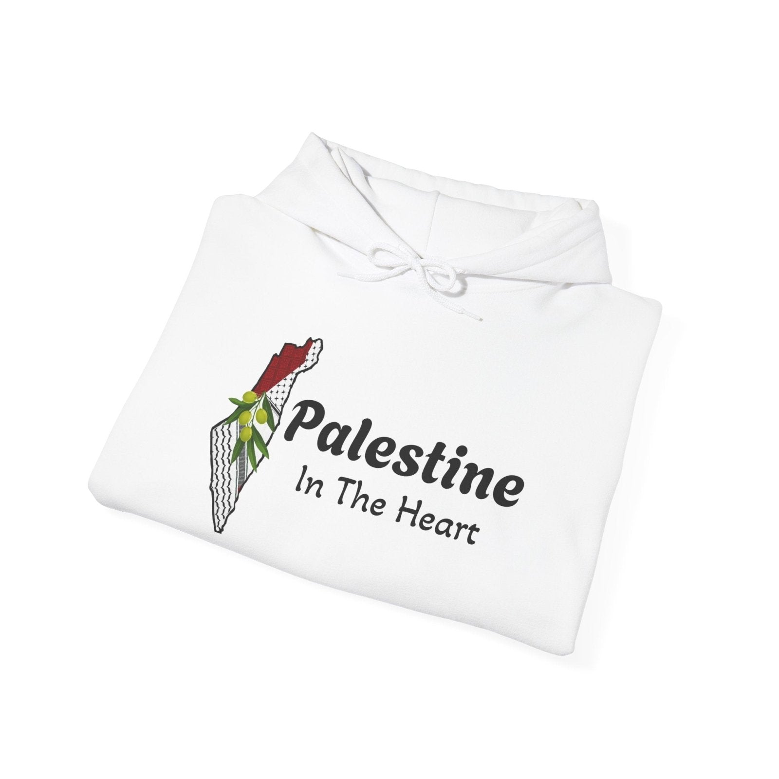 Palestine In The Heart Hoodie – Solidarity Flag Graphic Hooded Sweatshirt - Hinnulus