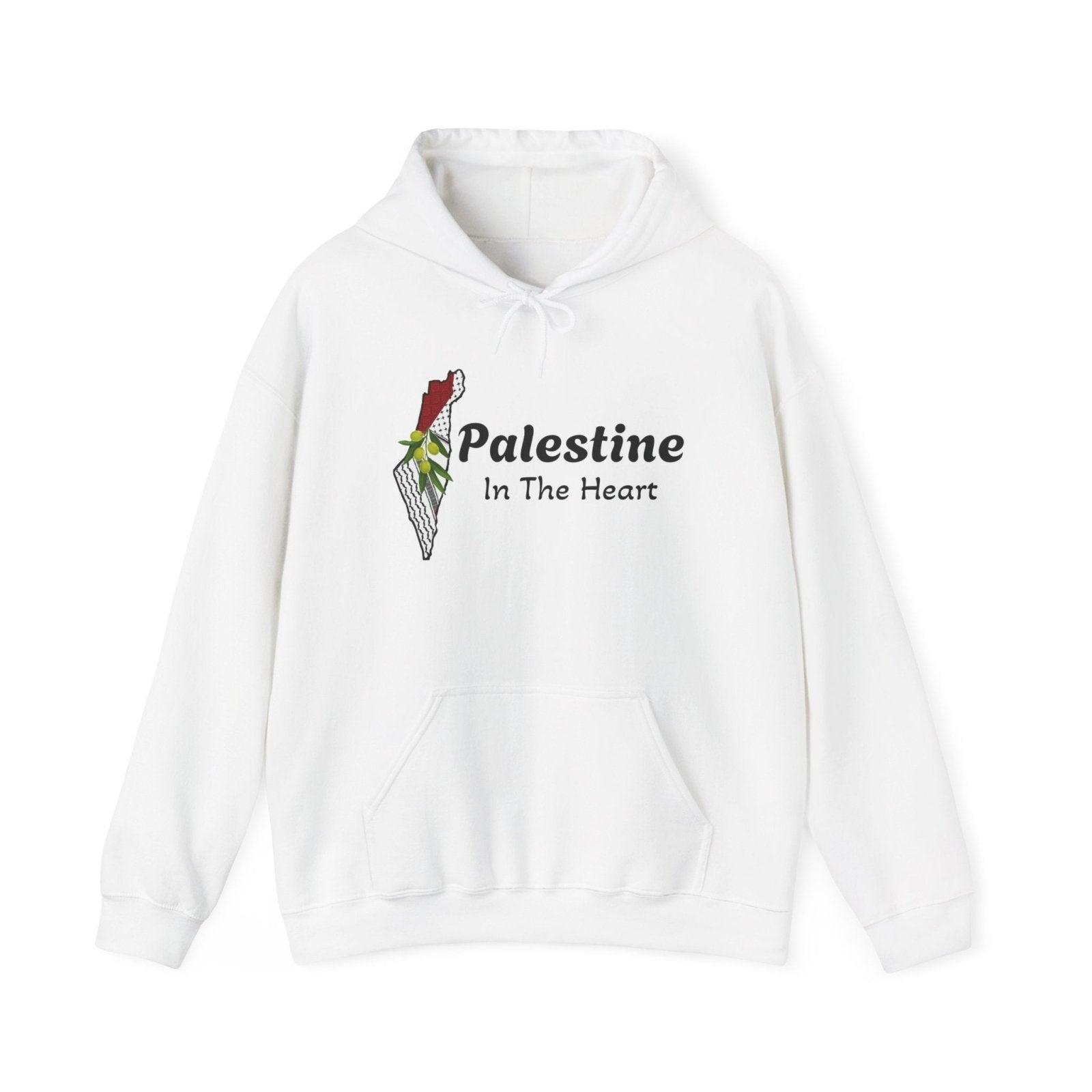 Palestine In The Heart Hoodie – Solidarity Flag Graphic Hooded Sweatshirt - Hinnulus