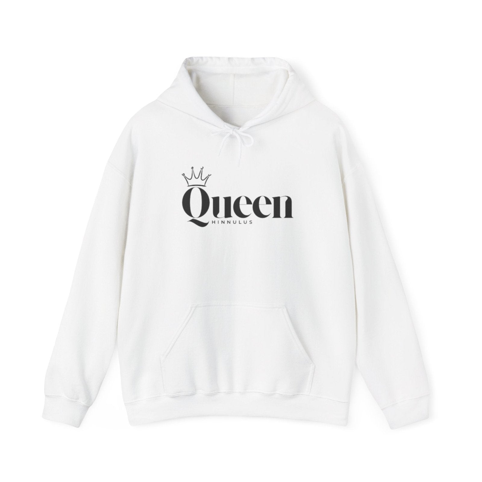 Queen Gothic Script Hoodie — Black Crowned Queen Sweatshirt - Hinnulus