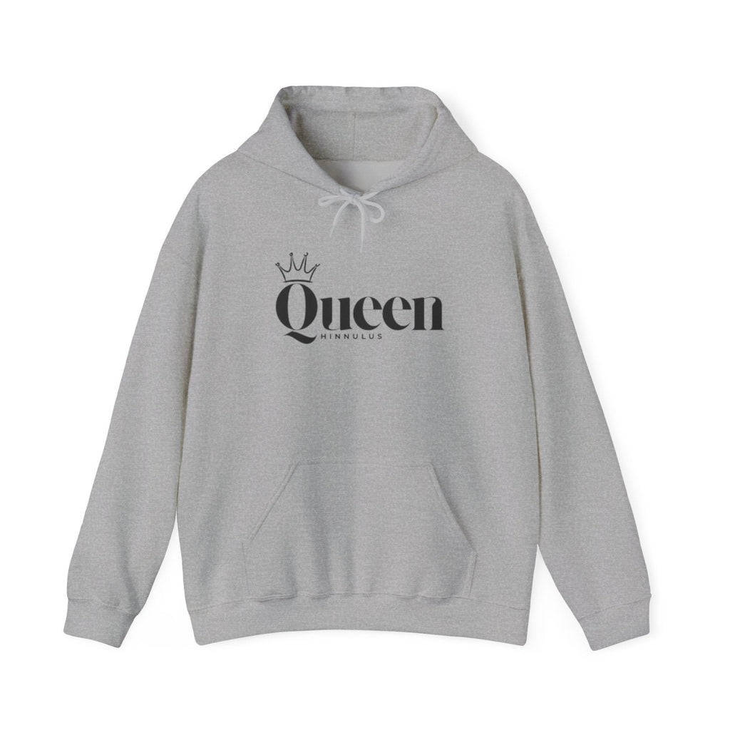 Queen Gothic Script Hoodie — Black Crowned Queen Sweatshirt - Hinnulus