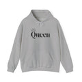 Queen Gothic Script Hoodie — Black Crowned Queen Sweatshirt - Hinnulus