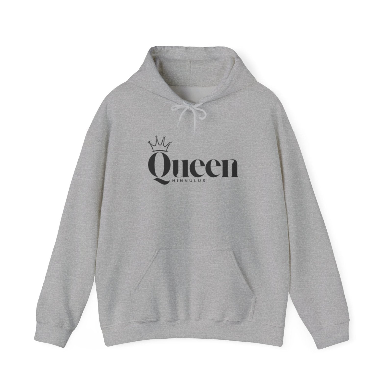 Queen Gothic Script Hoodie — Black Crowned Queen Sweatshirt - Hinnulus