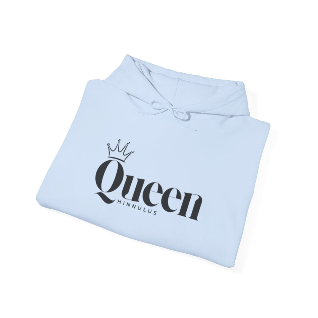 Queen Gothic Script Hoodie — Black Crowned Queen Sweatshirt - Hinnulus