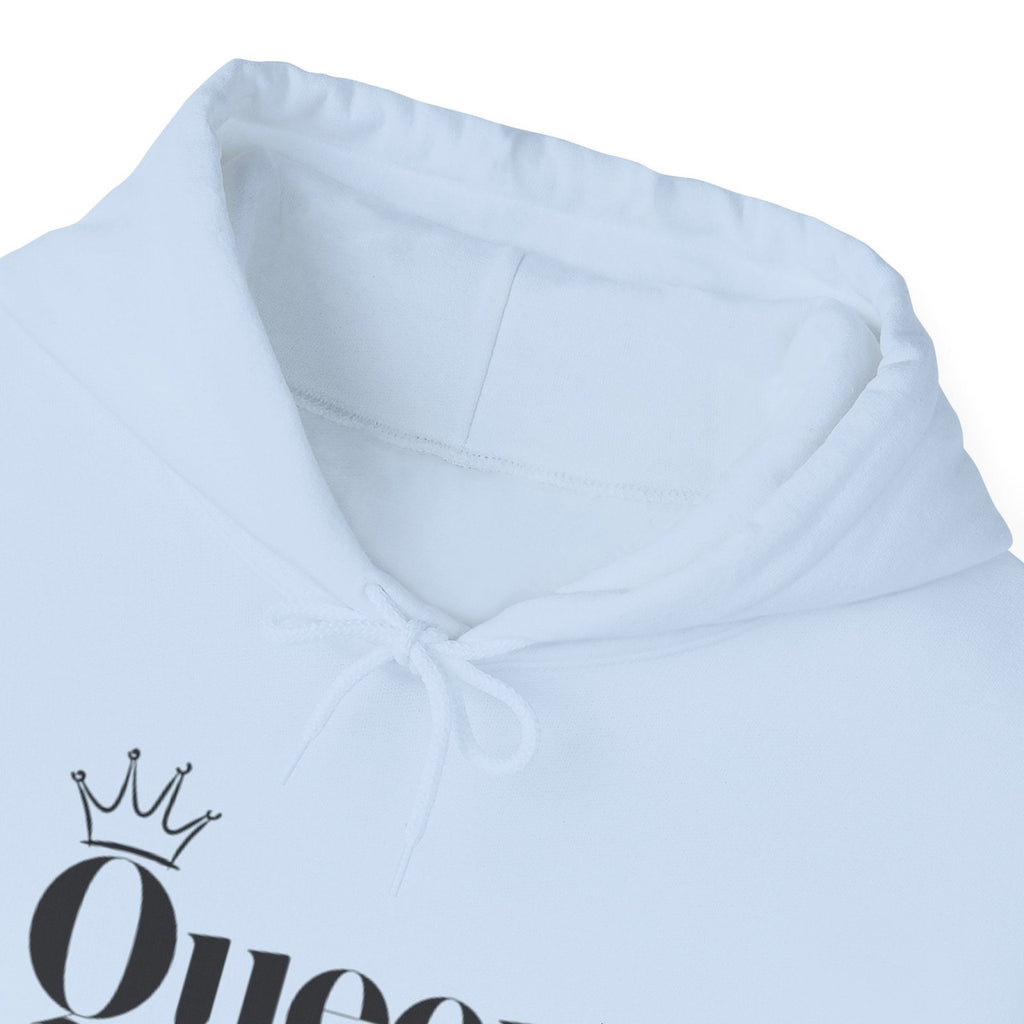 Queen Gothic Script Hoodie — Black Crowned Queen Sweatshirt - Hinnulus