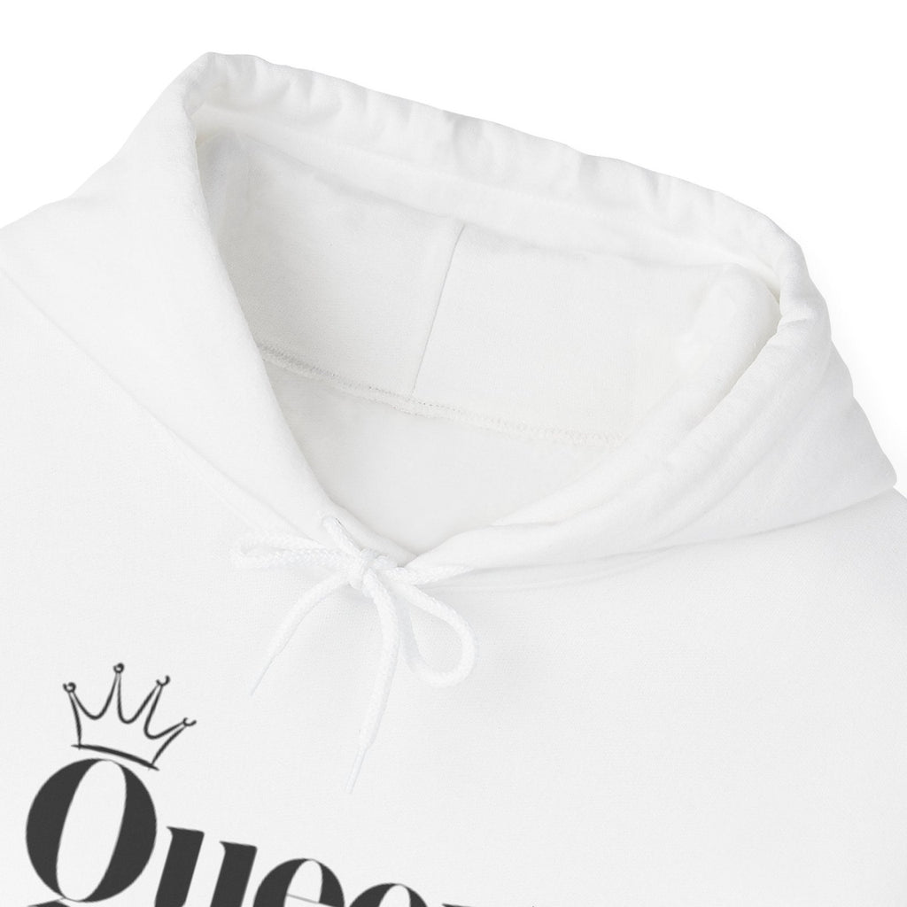 Queen Gothic Script Hoodie — Black Crowned Queen Sweatshirt - Hinnulus