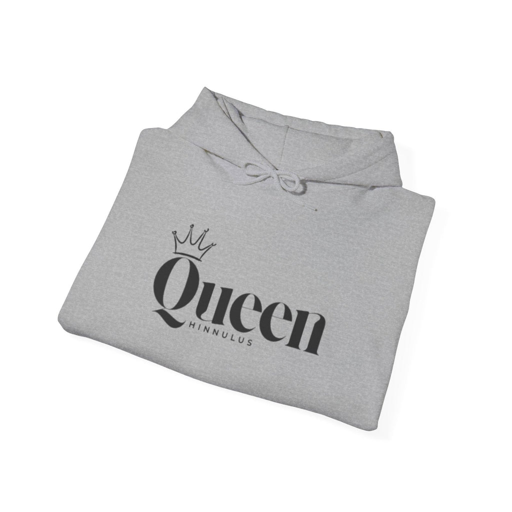 Queen Gothic Script Hoodie — Black Crowned Queen Sweatshirt - Hinnulus