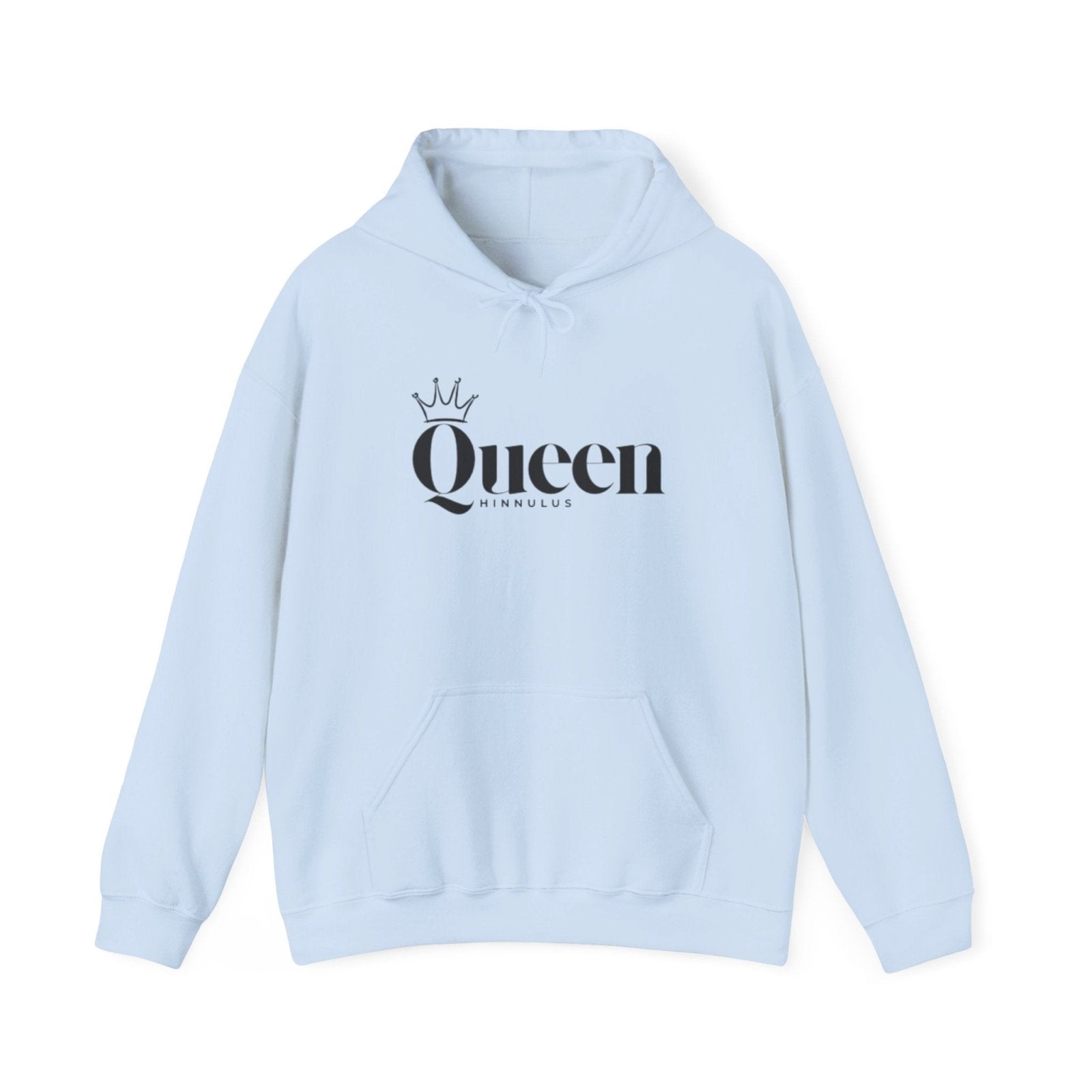 Queen Gothic Script Hoodie — Black Crowned Queen Sweatshirt - Hinnulus