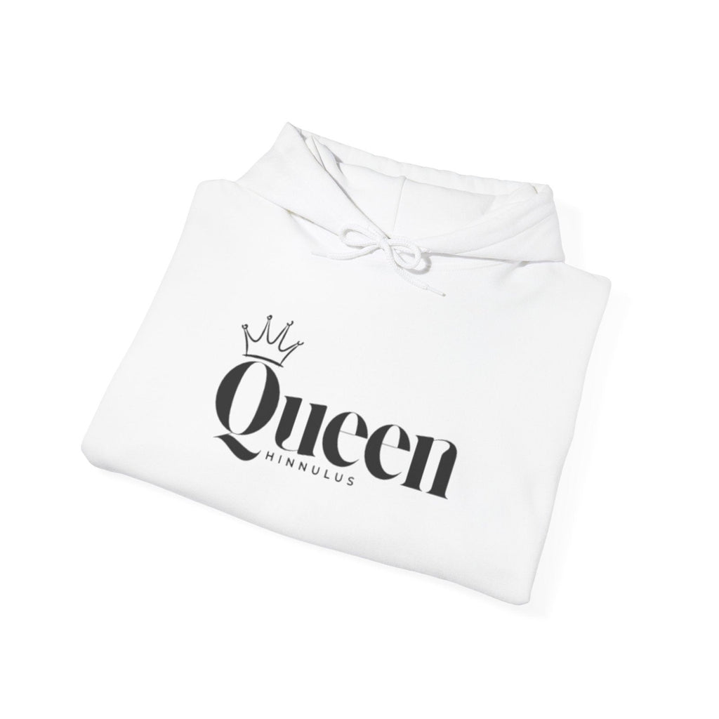 Queen Gothic Script Hoodie — Black Crowned Queen Sweatshirt - Hinnulus