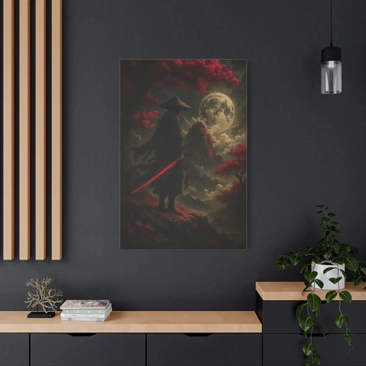 Stretched Canvas Art Print, Samurai Wall Decor, Vintage Japanese Aesthetic - Hinnulus