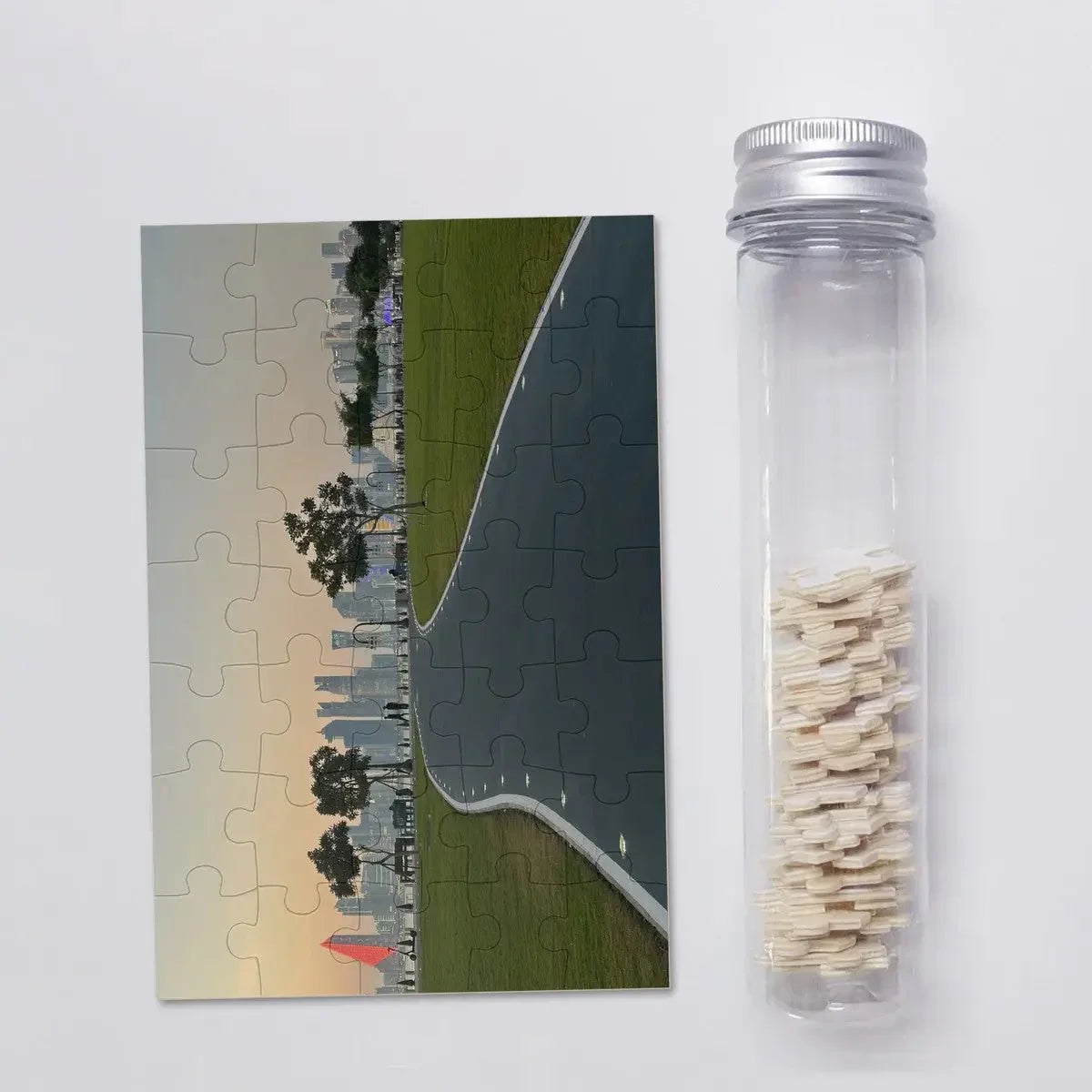 Sunset Skyline Puzzle – Doha Qatar Tower - Hinnulus