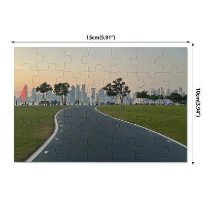 Sunset Skyline Puzzle – Doha Qatar Tower - Hinnulus