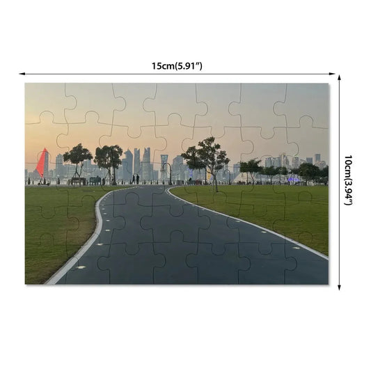 Sunset Skyline Puzzle – Doha Qatar Tower - Hinnulus