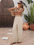 Tie Shoulder Wide Leg Jumpsuit - Hinnulus